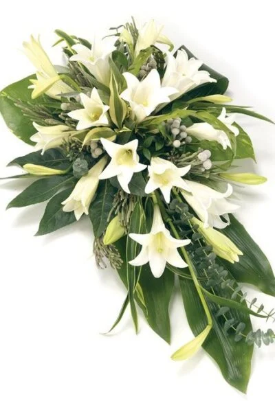 White lily coffin spray