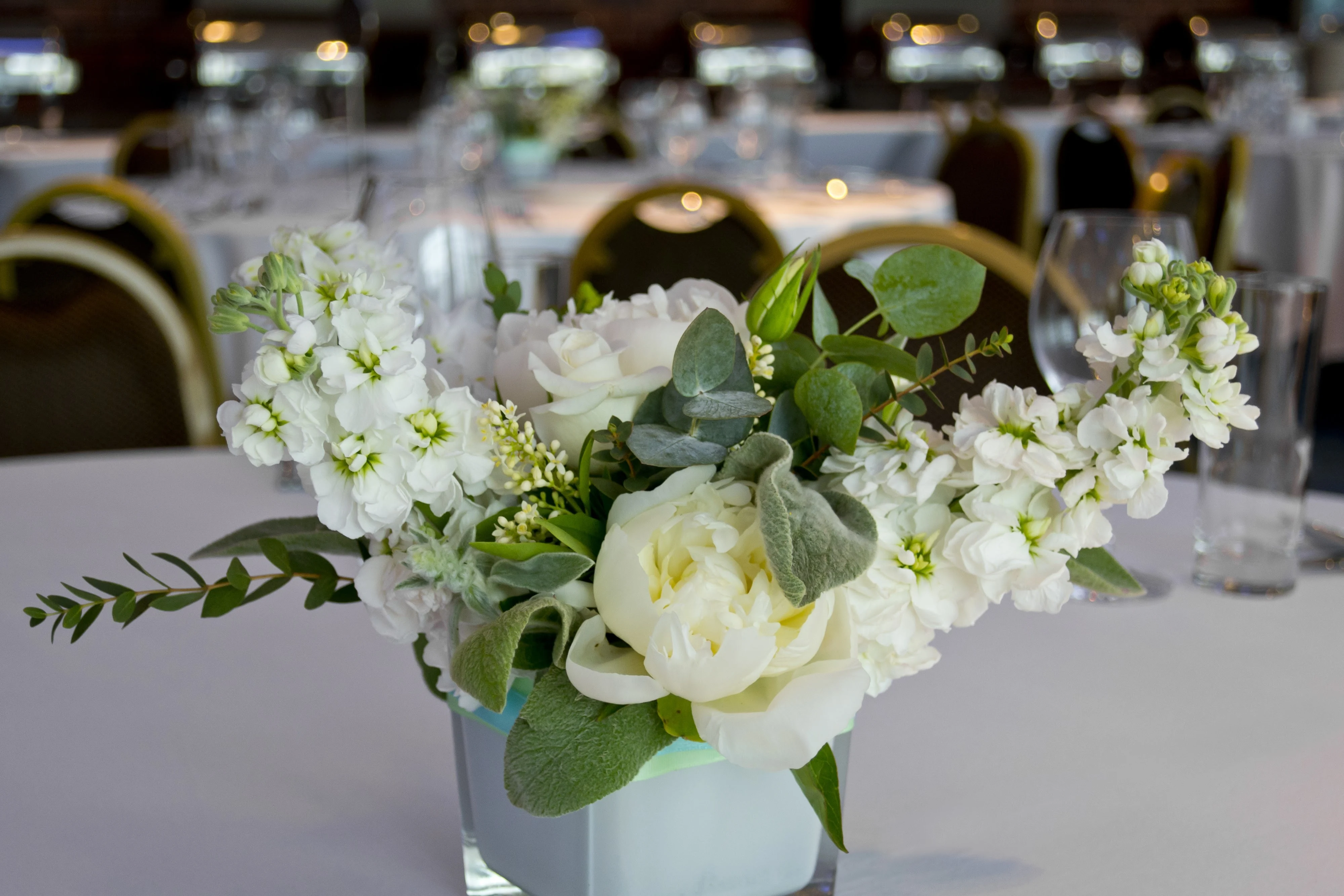 White floral centrepiece