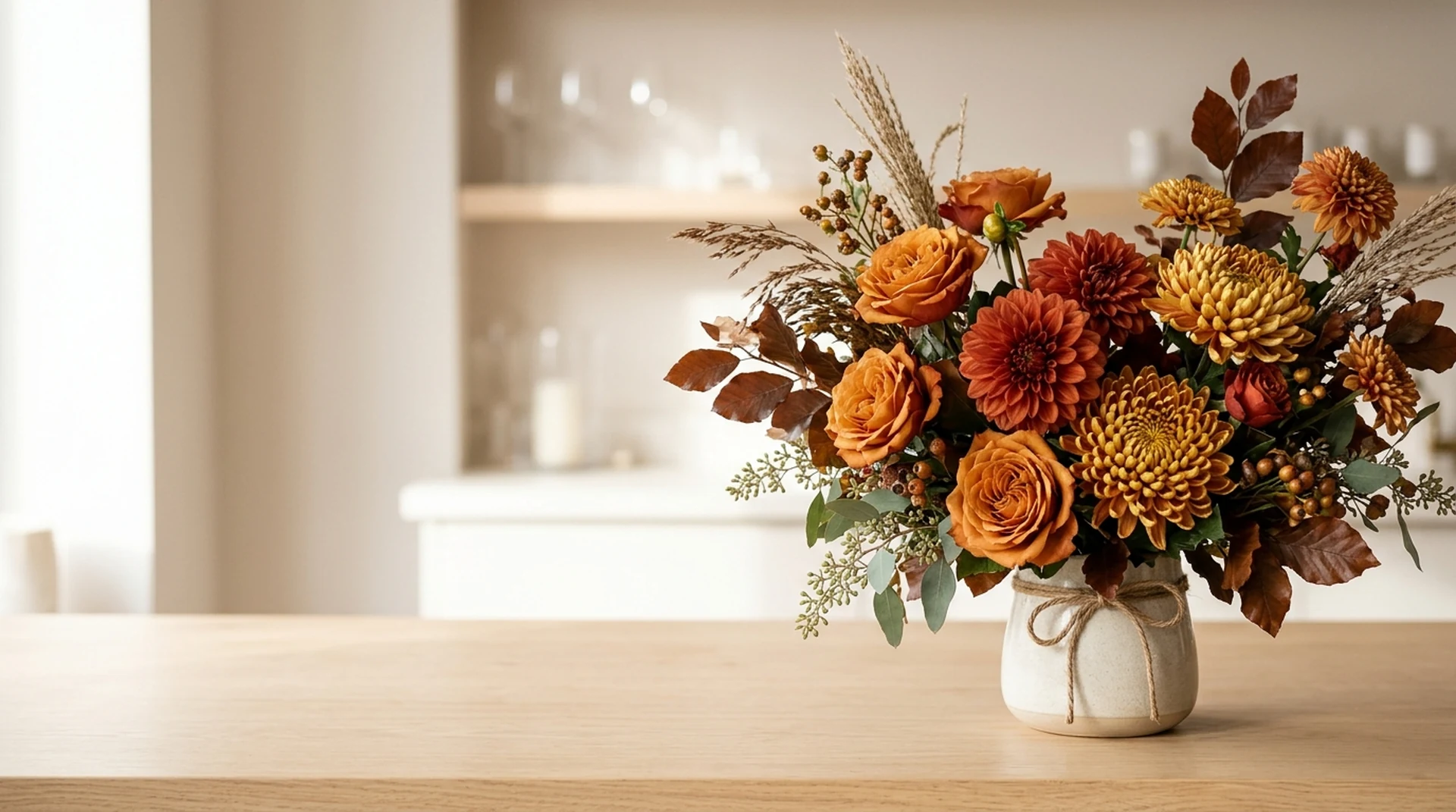Warm Autumn Floristry Background