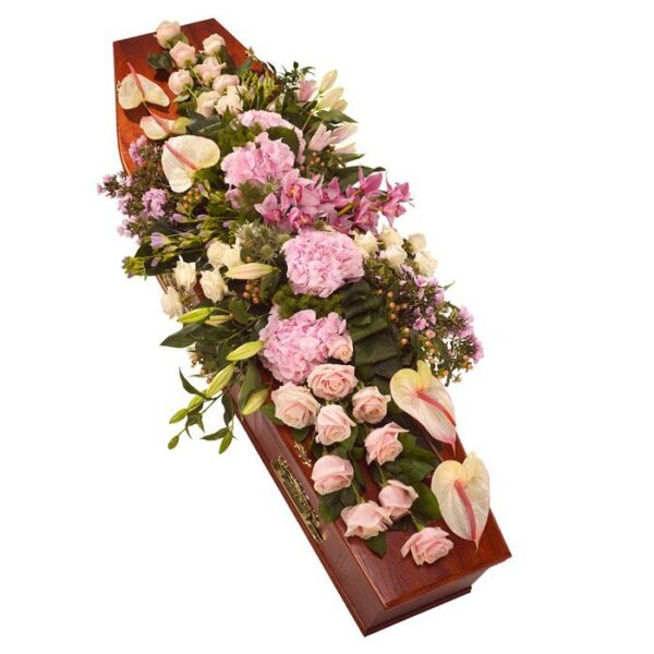Pastel Pink Coffin Spray